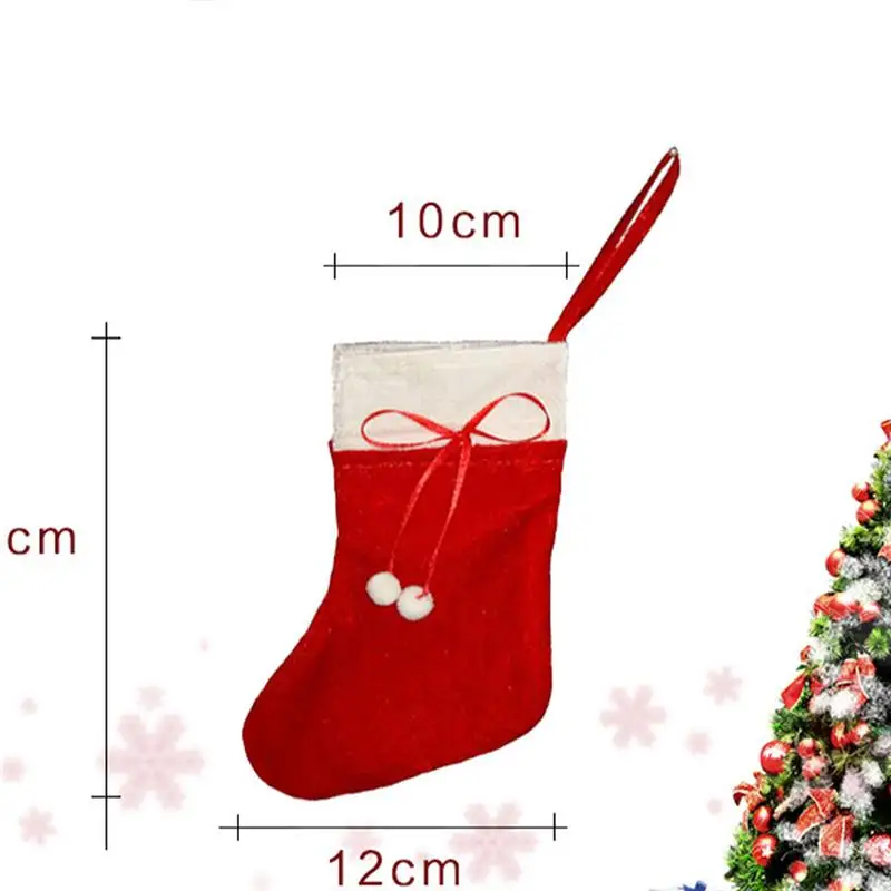 6 Pcs Stockings Portable Reusable Simple Candy Bags Christmas Tree Decor Santa Stockings For Christmas Supplies