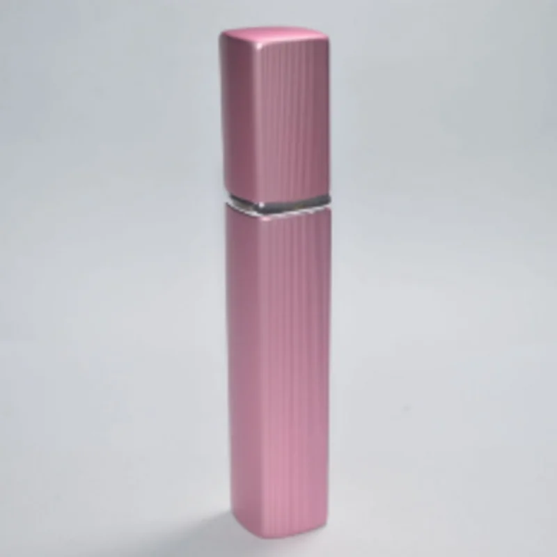 pink Мини Портативный 12 мл квадратная бутылочка для парфюма электромеханический алюминиевый бутилированной Заправляемый спрей пустая бутылка-контейнер для косметики - Цвет: pink