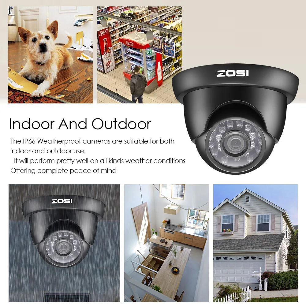 ZOSI 8 Channel 1080N TVI 8CH 720P HDD Nightvision Dome CCTV Video Home Security Led Camera System Surveillance DVR Kit