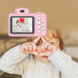 Детская камера DSLR цифровой двойной объектив видео с картой памяти видеокамеры ABS 2,4 дюймов экран мультфильм Ударопрочный мини