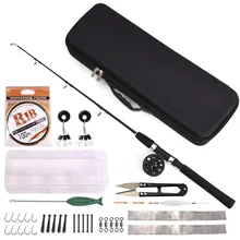 Portable Children Ice Fishing Rod Set Fishing Pole Lightweight Telescopic Fishing Rod Reel Combos For Youth Fishing