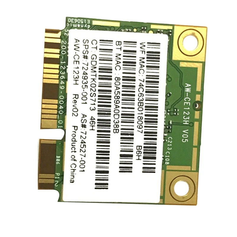 BCM4352 BCM94352HMB Половина мини PCIe PCI-Express беспроводной WiFi WLAN BT Bluetooth карта 802.11AC 867 МГц для 724935-001