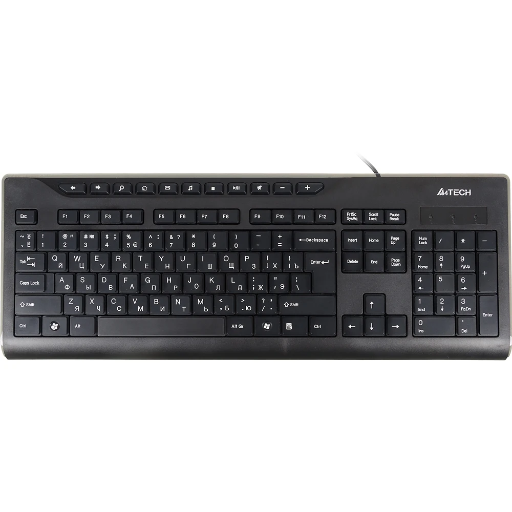 Клавиатура A4 KD-800 черный USB slim Multimedia