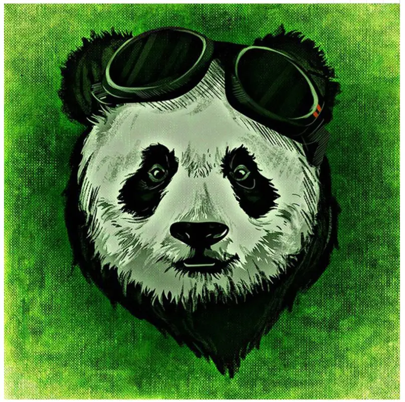 Мультфильм Бриллиантовая мозаика с животным полный квадрат панда картина