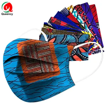 

Shiled06 DHL-Wholesale Mask 5pcs/bag Nigerian Adult Face Masks Wax fabric made fold stripe design for protect