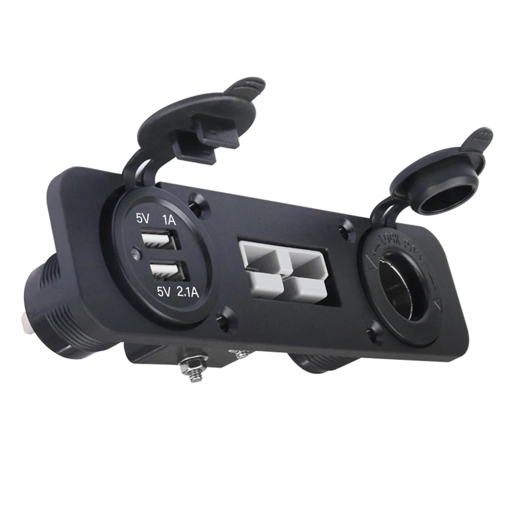 Flush Mount Anderson Plug Socket Double USB Charger Panel for Caravan