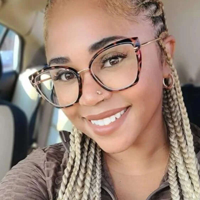 Fashion Cat Eye Glasses 2022 donna uomo Trend occhiali per Computer occhiali  da vista in metallo con montatura grande occhiali da vista con luce  blu|Men's Eyewear Frames| - AliExpress