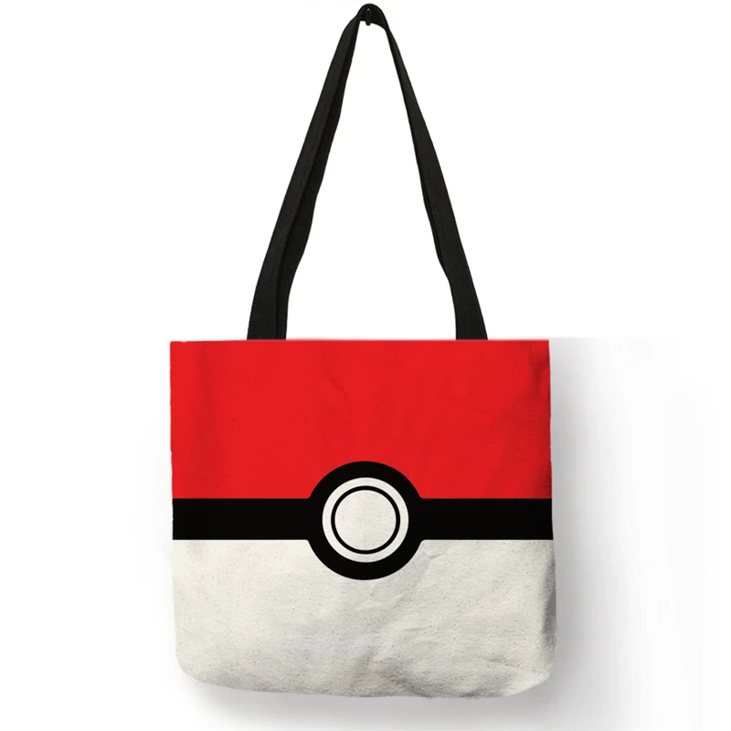 

B06131 Custom Tote Women Men Pokemon Pikachu Print Handbags Large Capacity Shopping Bag School Shoulder Book Bags for Boys Girls
