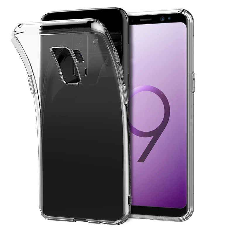 Противоударный прозрачный мягкий силиконовый защитный чехол для samsung S9 plus против