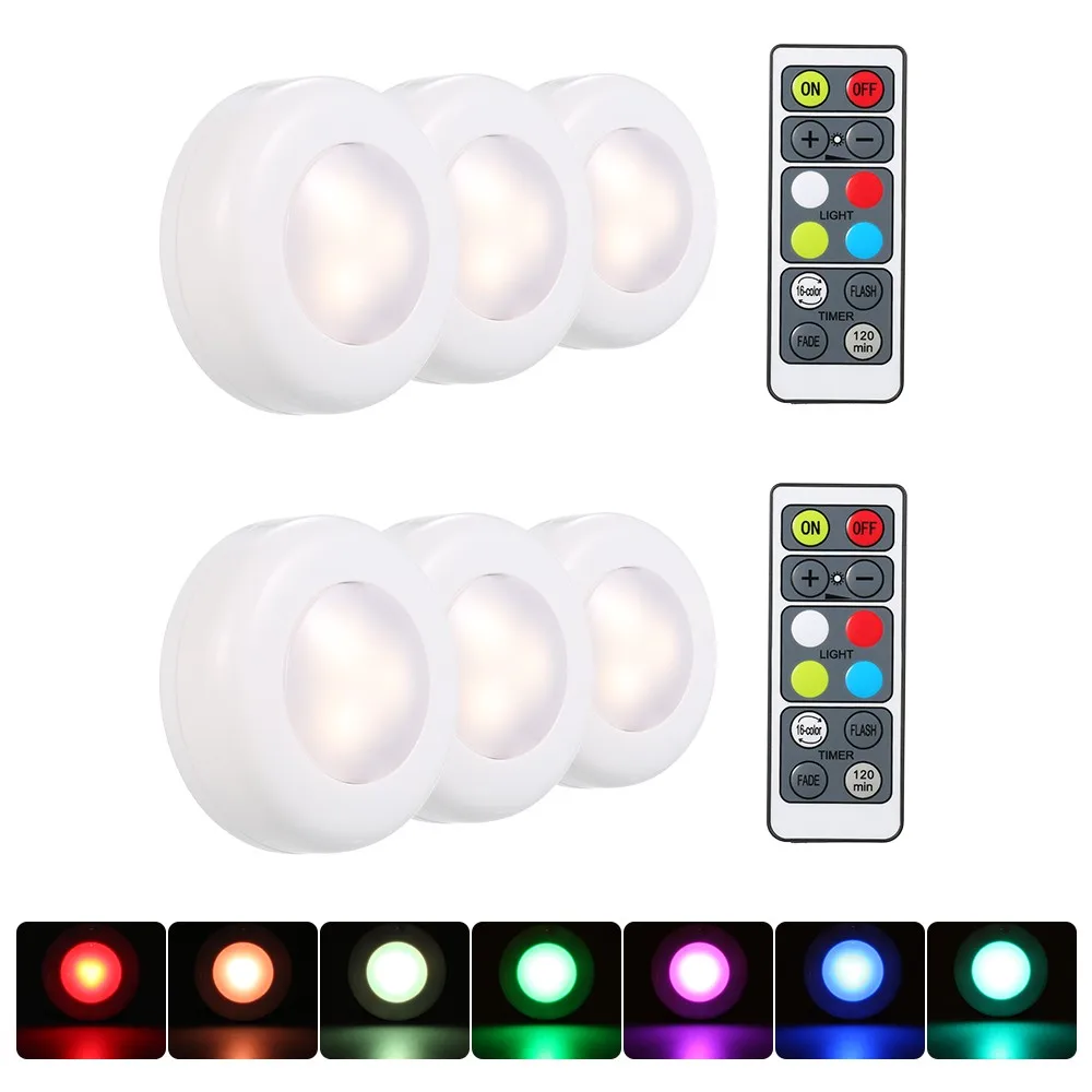 6 шт. в упаковке яркий превосходный светодиодный светильник RGB на батарейках