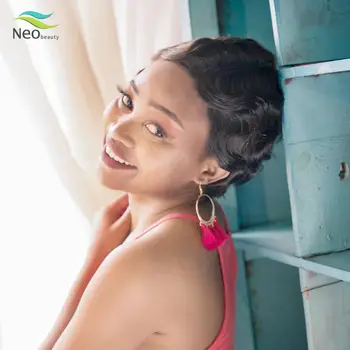 

10pcs/lot Wholesae Pixie Cut Human Hair Wig Finger Wave Wig Human Hair Wigs Bob Wig For Black Women Cheap Hair wig Free Shipping