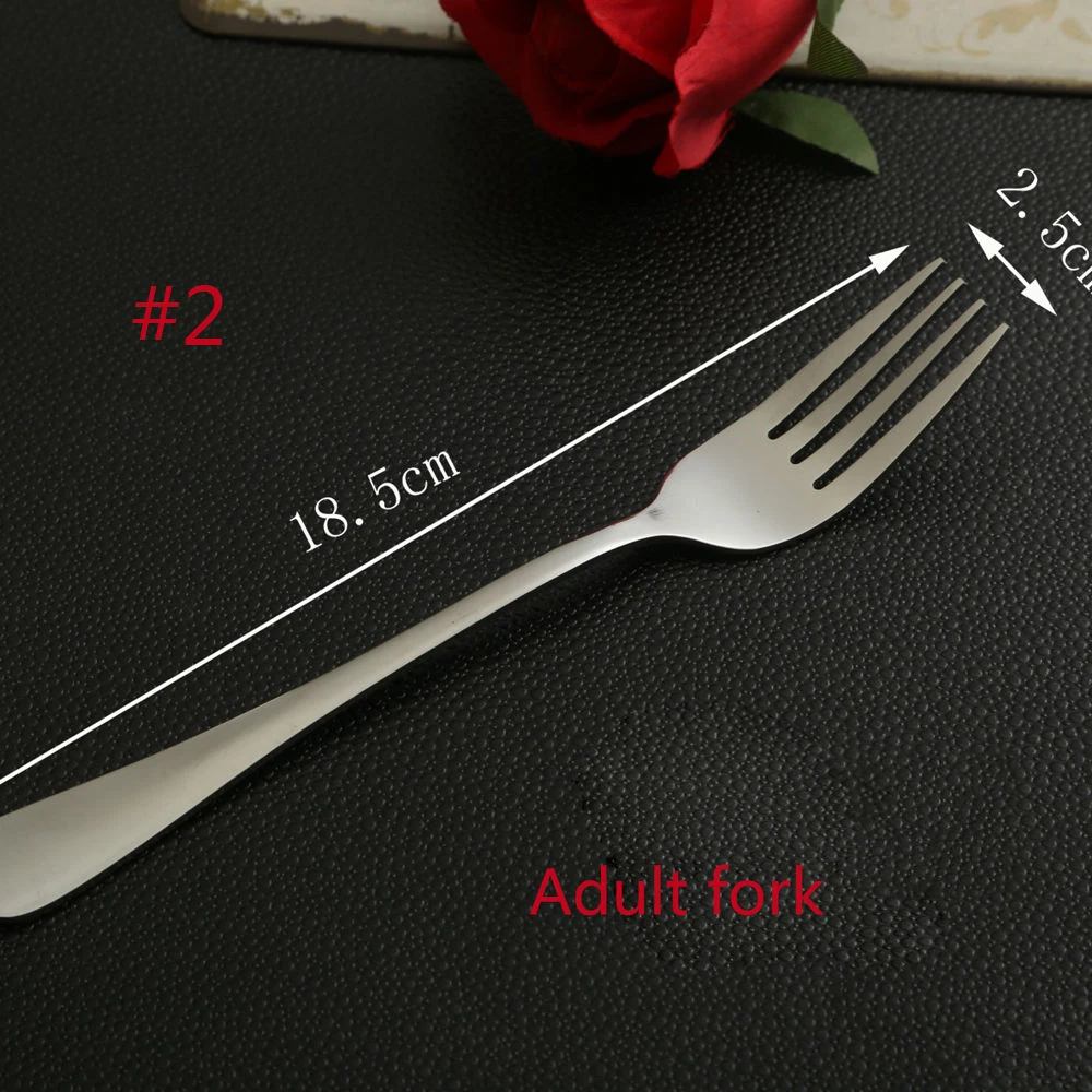 Серебряная вилка для основного блюда из нержавеющей стали Стильная для взрослых детей десертная посуда с изображениями фруктов