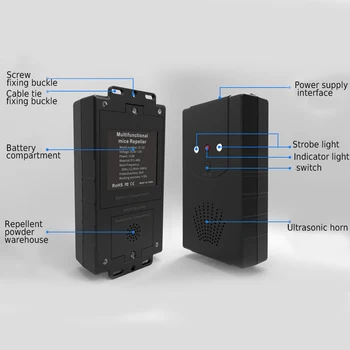 

Ultrasonic Car Pest Repeller with LED Flash Keeps Pests Out of Action Easy Installation NJ88