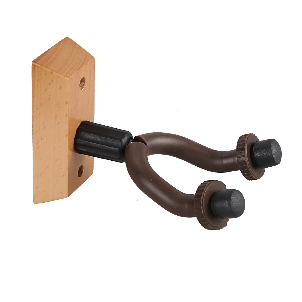 PUNK Acoustic Guitar Wall Mount Hanger Metal Holder Rack Hook W/ Rubber Sheath Wooden Base for Bass Vio | Дом и сад