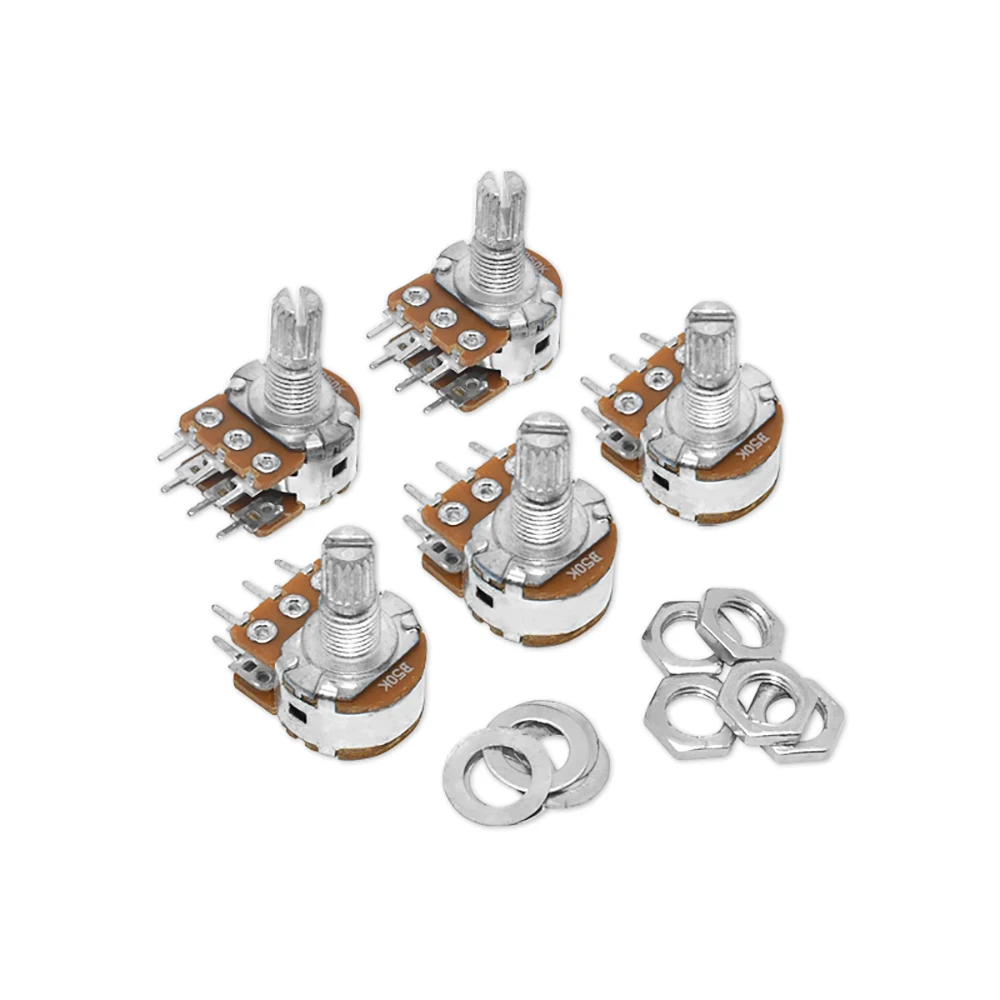 5PCS B1K B2K B5K B10K B20K B50K B100K B500K B1M 6Pin Shaft WH148 Potentiometer 1K 2K 5K 10K 20K 50K 100K 500K 1M