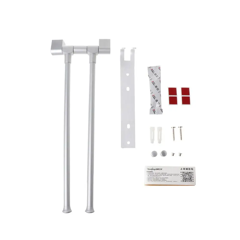 

2Arms Space Aluminium Towel Rack Towel Hanging Bars With Hooks Rotatable Towel Organizer Bathroom Accessories