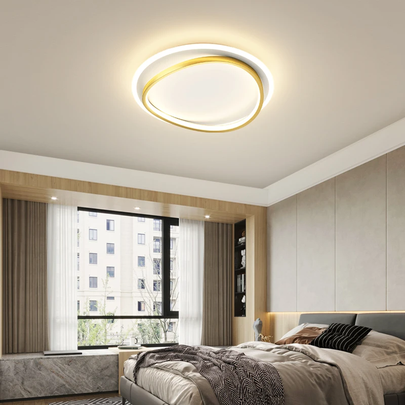 

Modern led Ceiling Lights Lamp for living room bedroom study room 90-265V led ceiling lamp fixtures Black/Gold With White