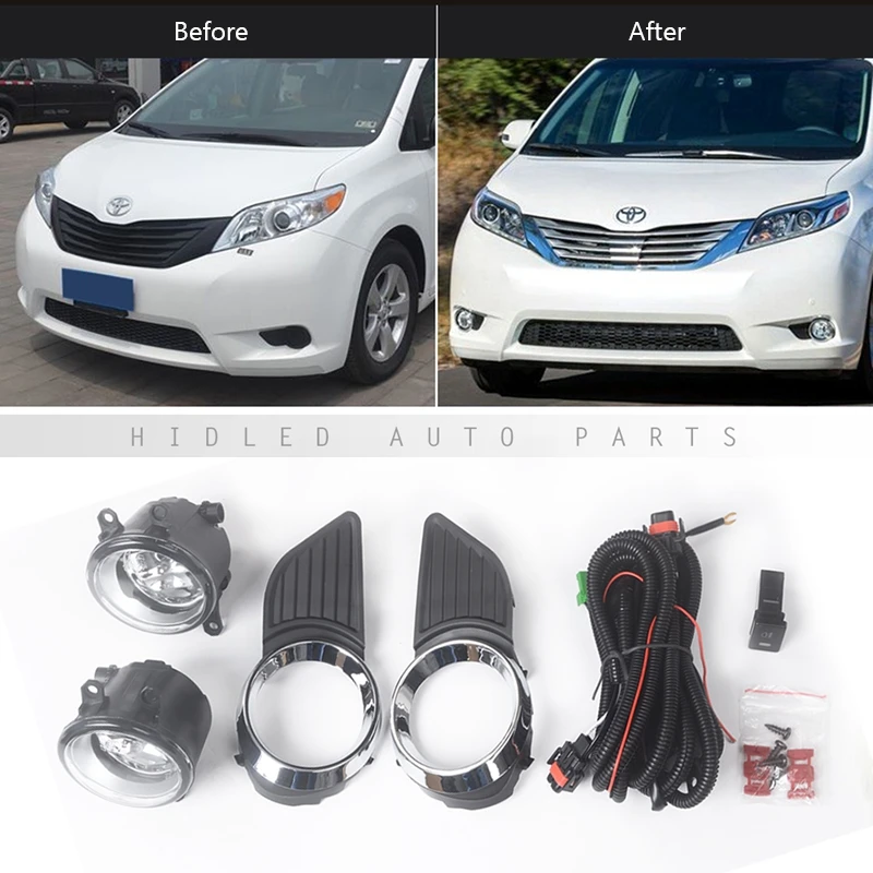 1 компл. Противотуманные фары с рамками для Toyota Sienna 11'-17' транспортных средств
