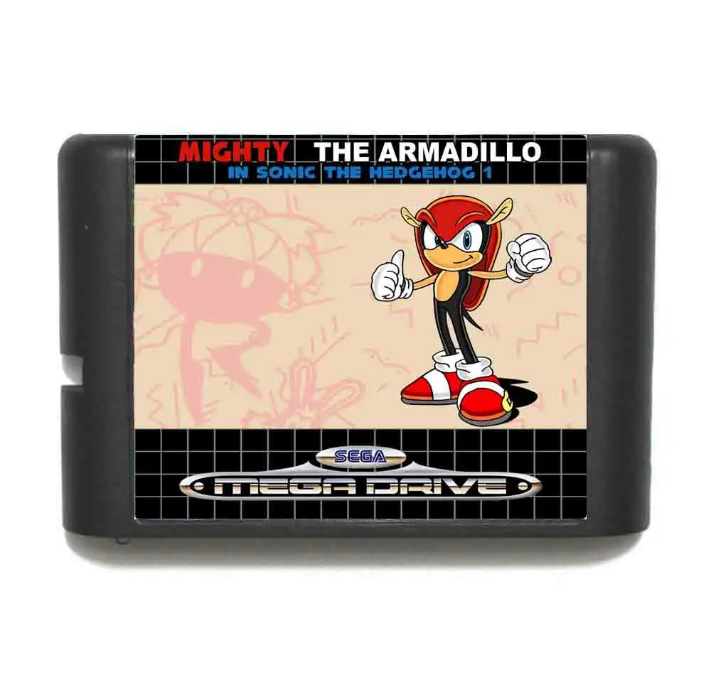 Игровая карта Mighty The Armadillo в Sonic Hedgehog 1 16 bit MD для Sega Mega Drive Genesis|Картриджи| |