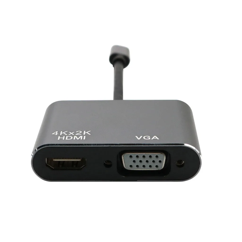 2 в 1 usb type C до 4K HDMI VGA T круг тип C USB-C преобразователи видеосигнала адаптер