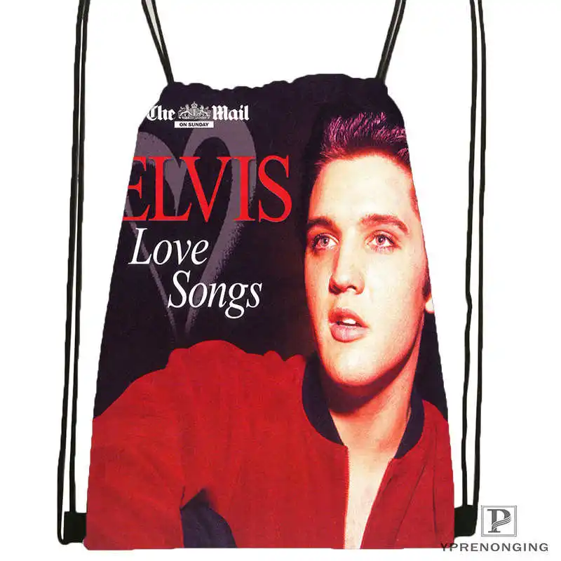 Drawstring Backpack Индивидуальная походная сумка на шнурке Elvis Presley, милый рюкзак для детей(черная спинка), 31x40 см#180531-02-33 - Цвет: Drawstring Backpack