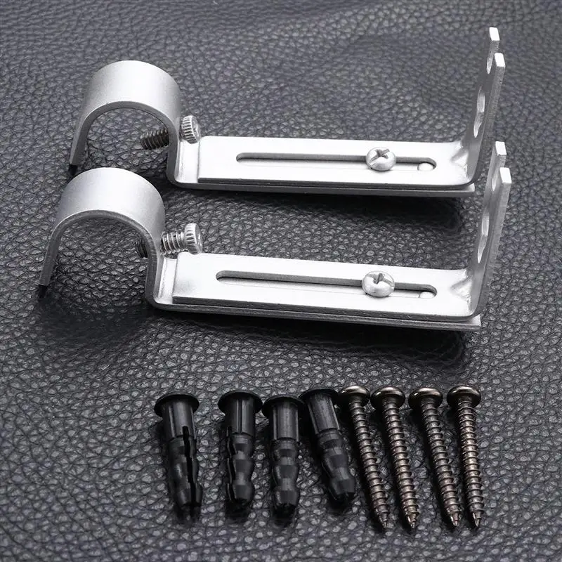 2PCS 19.05mm Adjustable Curtain Rod Curtain Pole Holder Drapery Rod Brackets