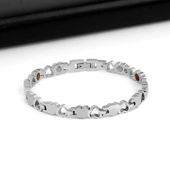 

New Fashion 316L Stainless Steel don't allergic bracelet Silver heart-shaped fashion romantic Charm lady bracelet Holiday gifts