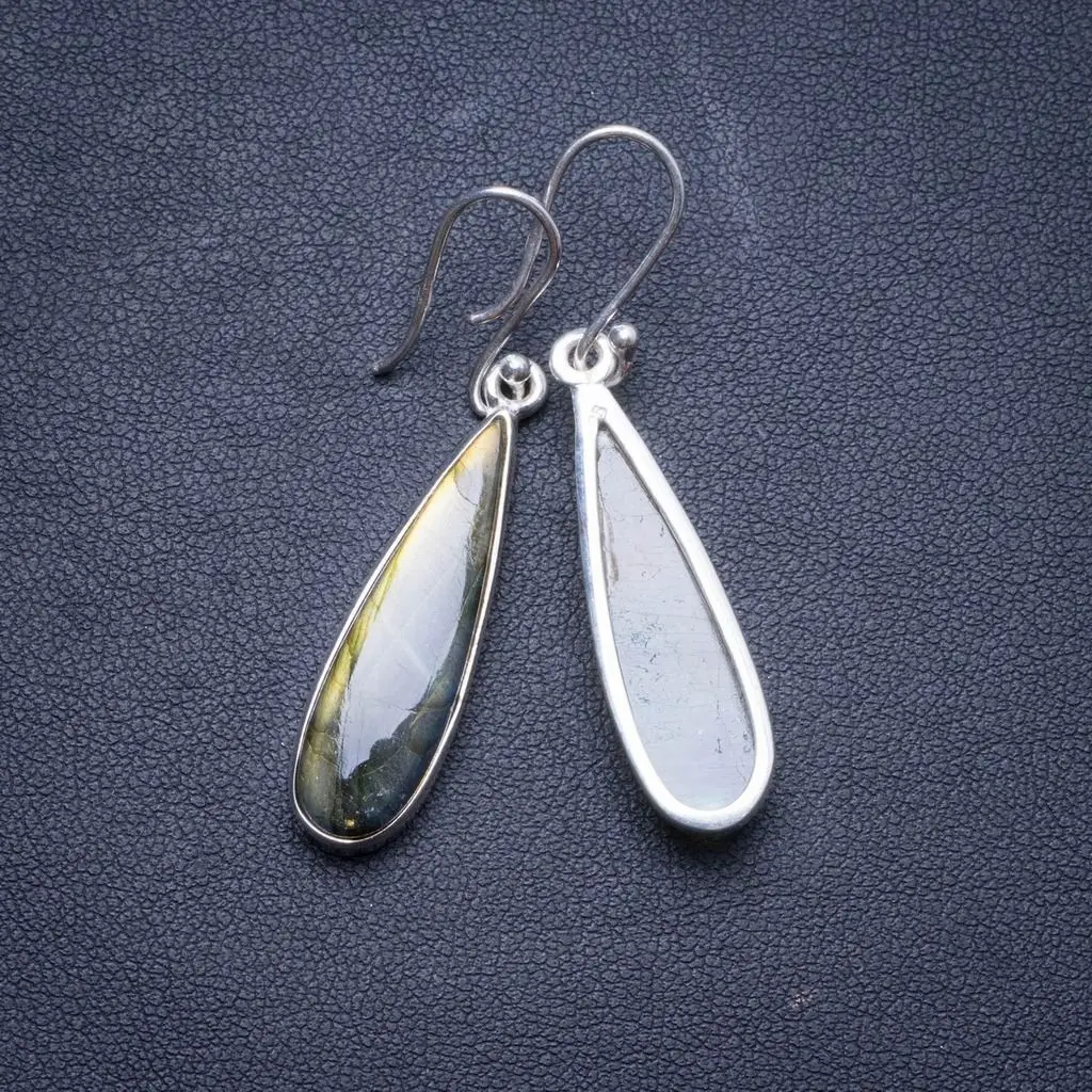 Natural Labradorite Handmade Unique 925 Sterling Silver Earrings 1.75&quot X4201 | Украшения и аксессуары