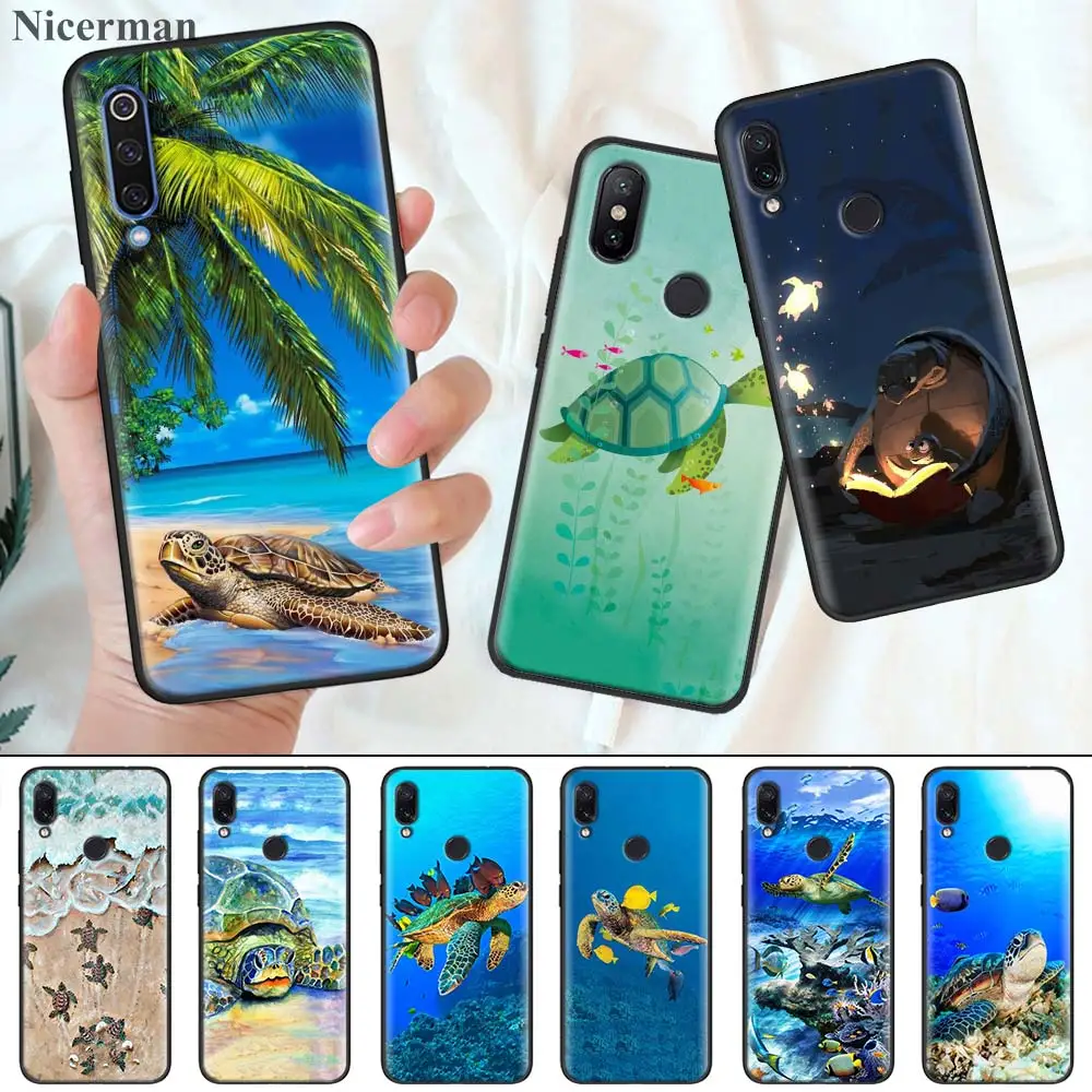 

Silicone Case Coque Cover for Redmi 7 7A 6 6A 5 4X K20 Plus Pro S2 Y3 GO Note 8 7 7S 6 5 4X 4 5+ Sea Turtle Aqua Phone Shell