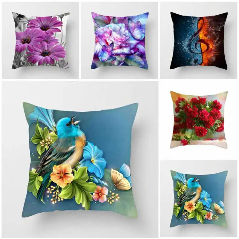 

Sunflower Fuwatacchi Colorful Pillows Cushion Cover Polyester Pillowcase Car Dandelion Home Decorative