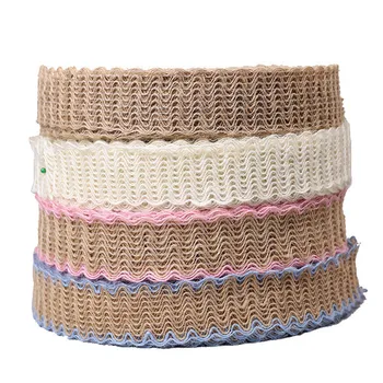 

50M/Roll Color Hemp Ribbon for DIY Festival Party Wedding Decor Woven Wired Net Burlap Ribbon Gift Warping Jute Burlap Lace