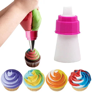 

DIY Kitchen Baking Cake Converter Decorating Tool Silicone Icing Piping Cream Pastry Bag Stainless Steel Nozzle Converter Tools