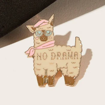 

Cute Alpaca Sheep Pins Cartoon Animal Brooches Metal Badges Brooch Lapel Pin Denim Jeans Shirt Bag Jewelry Gift for Kids Girls
