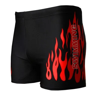 Black Red Горячая Распродажа, мужские плавки-шорты для купания с рисунком пламени, купальный костюм, плавки для плавания, черная, Синяя пляжная одежда, плавки, купальный костюм - Цвет: Black Red