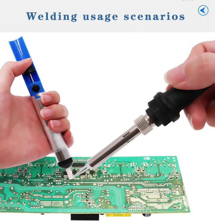 Timostention Adjustable temperature 220V EU household electric soldering iron electronic repair welding gun tool brand iron tip gas welding equipment