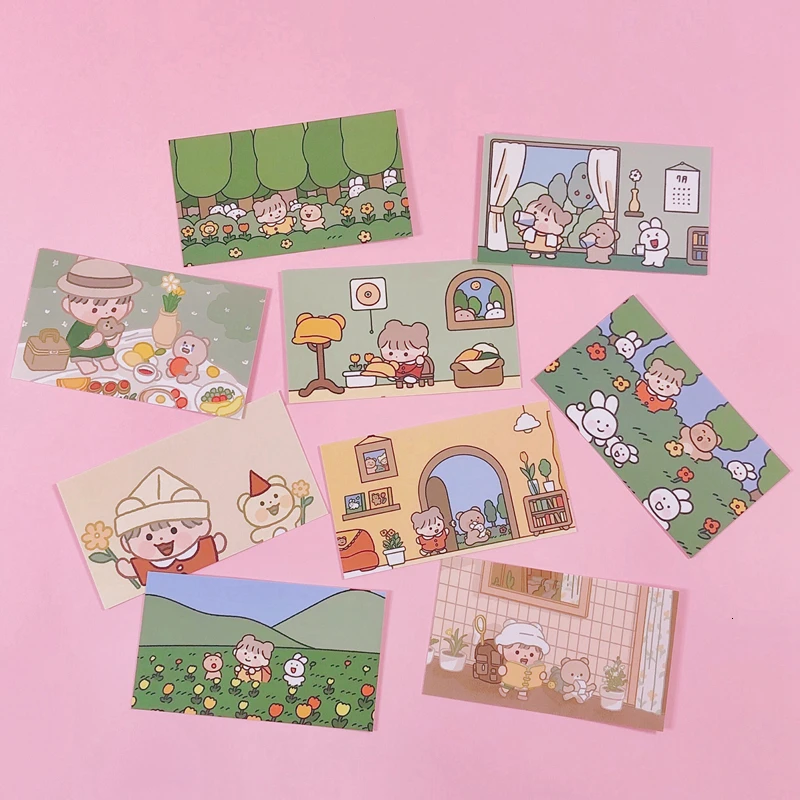 

Ins Cute Style Hand Account Card Album Diary Decoration Material Wall Sticker Girl Kawaii Stationery Custom Card