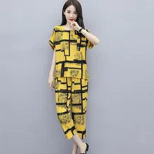 Женский спортивный костюм из 2 предметов с круглым вырезом и короткими рукавами, короткие штаны, толстовка с принтом+ штаны, комплект# C