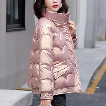 

2022new Autumn Wimter Women Loose Warm Padded Coat Streetwear Female Black Casual Thick Cotton Jacket Ladies Snow Outwear