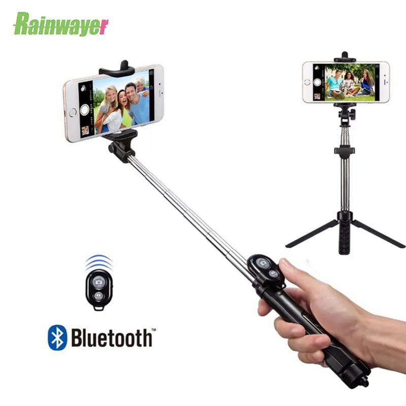

Hot Foldable Handheld Monopod Selfie Stick Extendable Mini Wireless Bluetooth Shutter Remote Selfie Tripods For iPhone 8 X Plus
