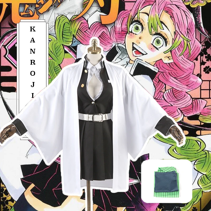 Offerte Anime Demone Slayer Kimetsu No Yaiba Cosplay Costumi Kanroji Mitsuri Cosplay Costume di Halloween Kimono Panno Lama Di Demone