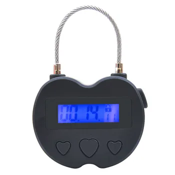 

ABS Bondage Time Lock Multipurpose Waterproof USB Rechargeable Couple Switch Padlock Black Game Cable 5V