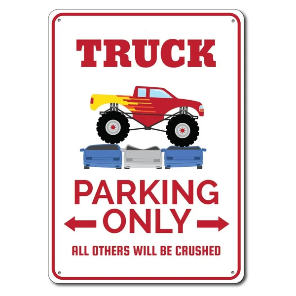 

Truck Parking Sign Metal Tin Sign Metal Sign,Truck Owner Gift, Truck Decor, Truck Sign, Monster