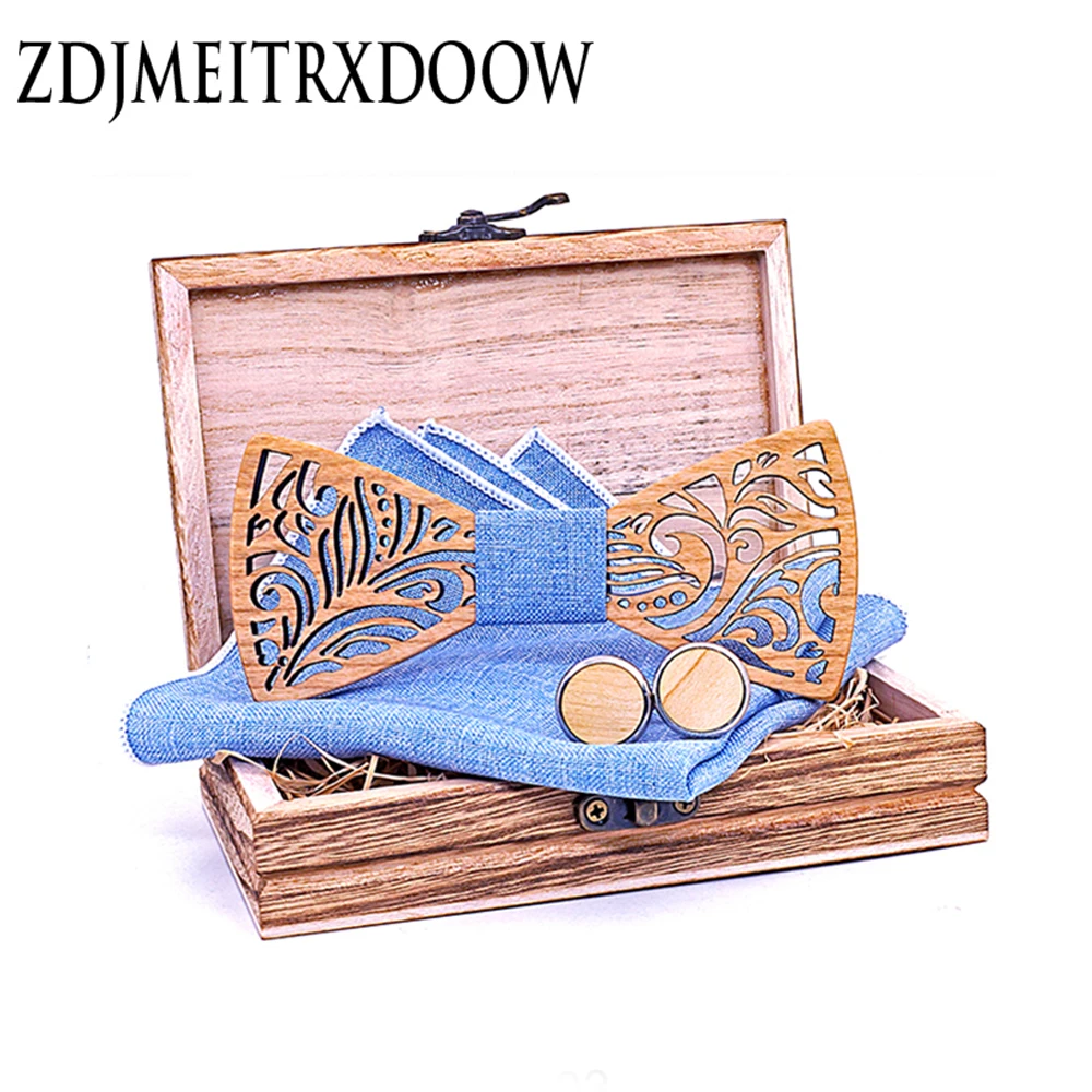 Men's Maple Ties Wood Engrave Striped Jacquard Woven Geometric Tie