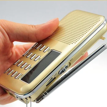 

Portable Mini Stereo LCD Digital FM Radio Speaker with LED Light and Rechargeable Battery Support USB TF Card Mp3 Music PlayerUM