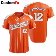Профессиональная спортивная бейсбольная форма, Заказная команда, удобные оранжевые бейсбольные майки