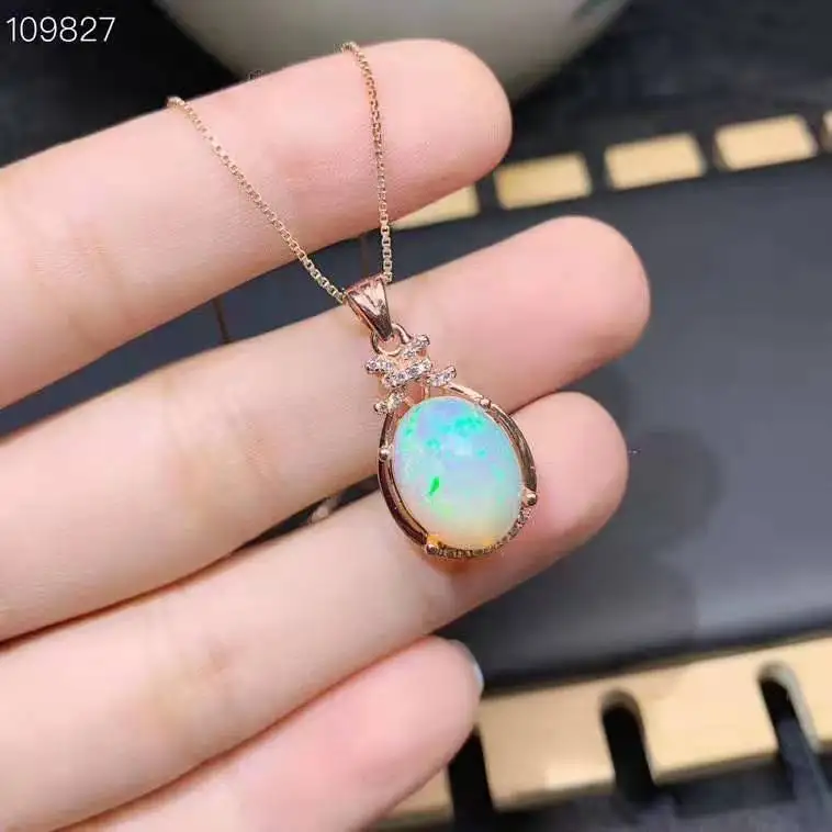 100% NATURAL ETHIOPIAN WELO FIRE OPAL CABOCHON Pendant 925 silver 10X12mm | Украшения и аксессуары