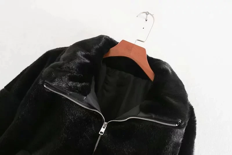 Увядшая английская стильная уличная Черная куртка-бомбер с искусственным мехом на молнии для женщин casaco feminino jaqueta feminina короткое пальто