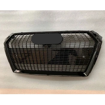 

For RS4 Style Front Sport Hex Mesh Honeycomb Hood Grill Gypsophila Black for Audi A4/S4 B9 2017-2019