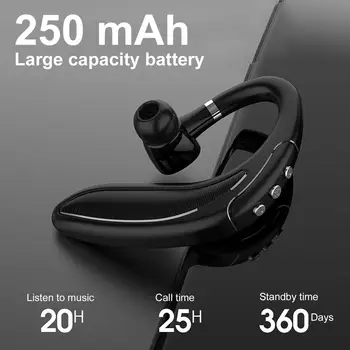 

Stereo Wireless Bluetooth 5.0 Earphone Earhook Business Headset with Mic Handsfree Music Earphones