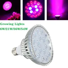 Светодиодный светильник для выращивания, лампа E27 6 Вт/21 Вт/36 Вт/54 Вт, AC85-265V лампа для выращивания цветов, гидропоника, система аквариума, светодиодный светильник ing